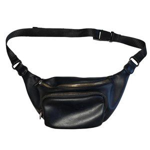 TOPSHOP black vegan leather fanny pack / crossbody bag with adjustable strap